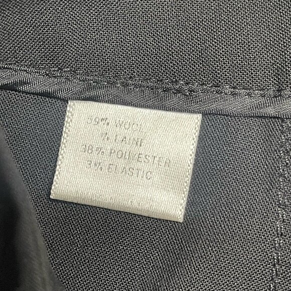 Theory Womens A Line Skirt Black Above Knee Back Slit Stretch Wool Blend Solid 0 - Picture 5 of 7